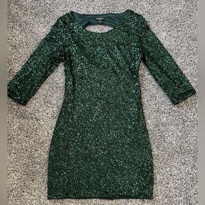 Express green sequin mini dress size 4